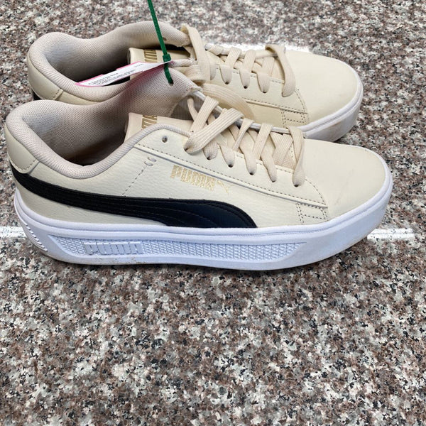 WOMENS PUMA SHOES IVORY/WHITE/BLK 7