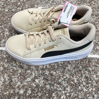 WOMENS PUMA SHOES IVORY/WHITE/BLK 7
