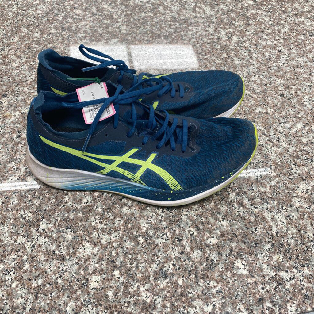 MENS ASICS DK TEAL/LIME GREEN SHOES 9