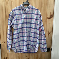 MENS RALPH LAUREN LS BUTTON UP PINK/BLUE/GREEN PLAID SHIRT XL