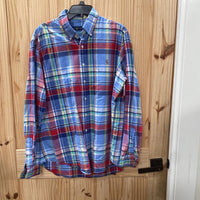 MENS RALPH LAUREN LS BUTTON UP MULTI COLOR PLAID SHIRT XL