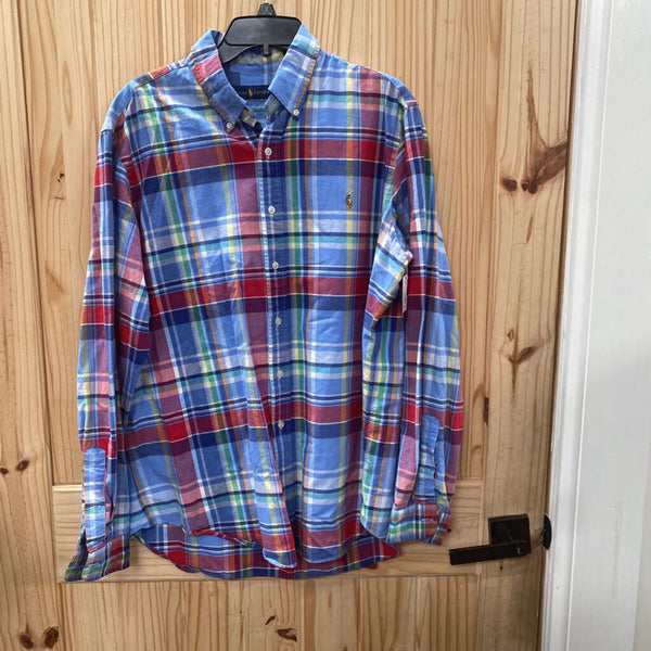 MENS RALPH LAUREN LS BUTTON UP MULTI COLOR PLAID SHIRT XL