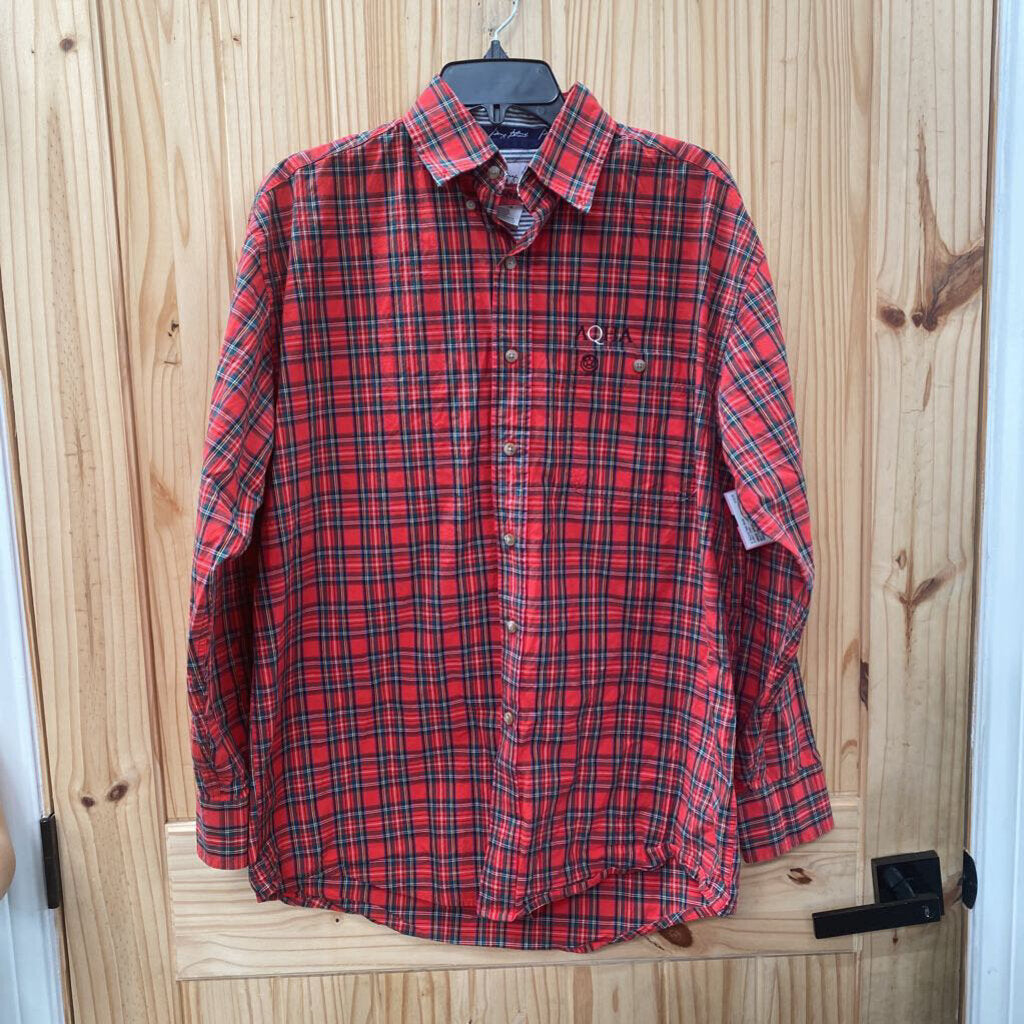 MENS WRANGLER LS BUTTON UP RED/GREEN/YELLOW/BLK PLAID SHIRT M