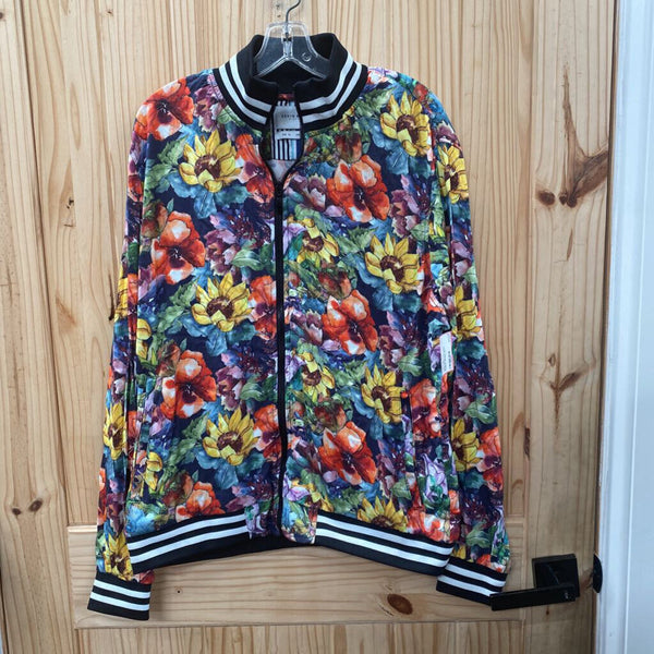 MENS DENIM & FLOWER FLORAL JACKET XL