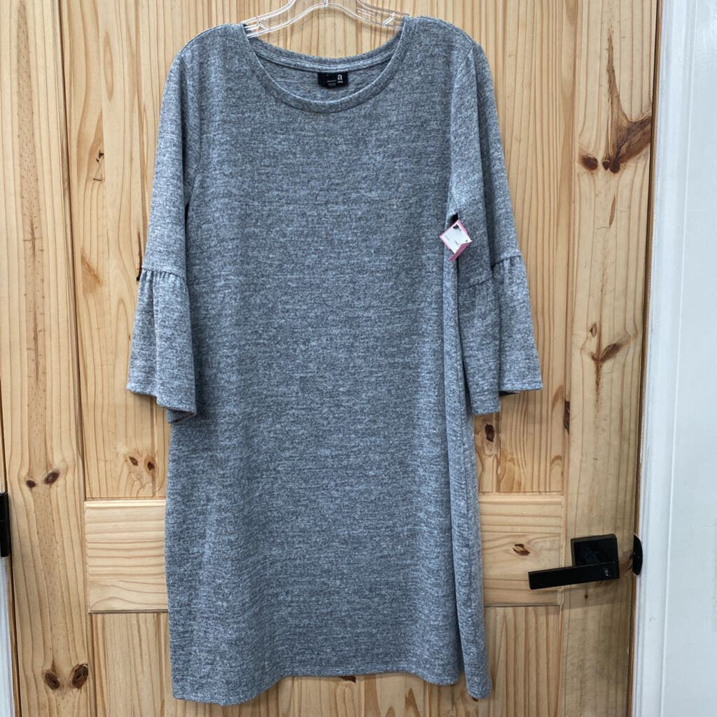 WOMENS ANA LT GREY SWEATER DRESS L