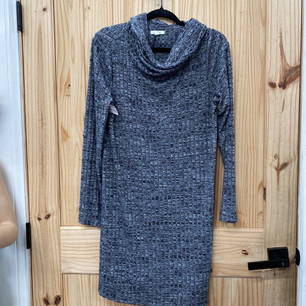 WOMENS MAURICES BLK/GREY LS DRESS M