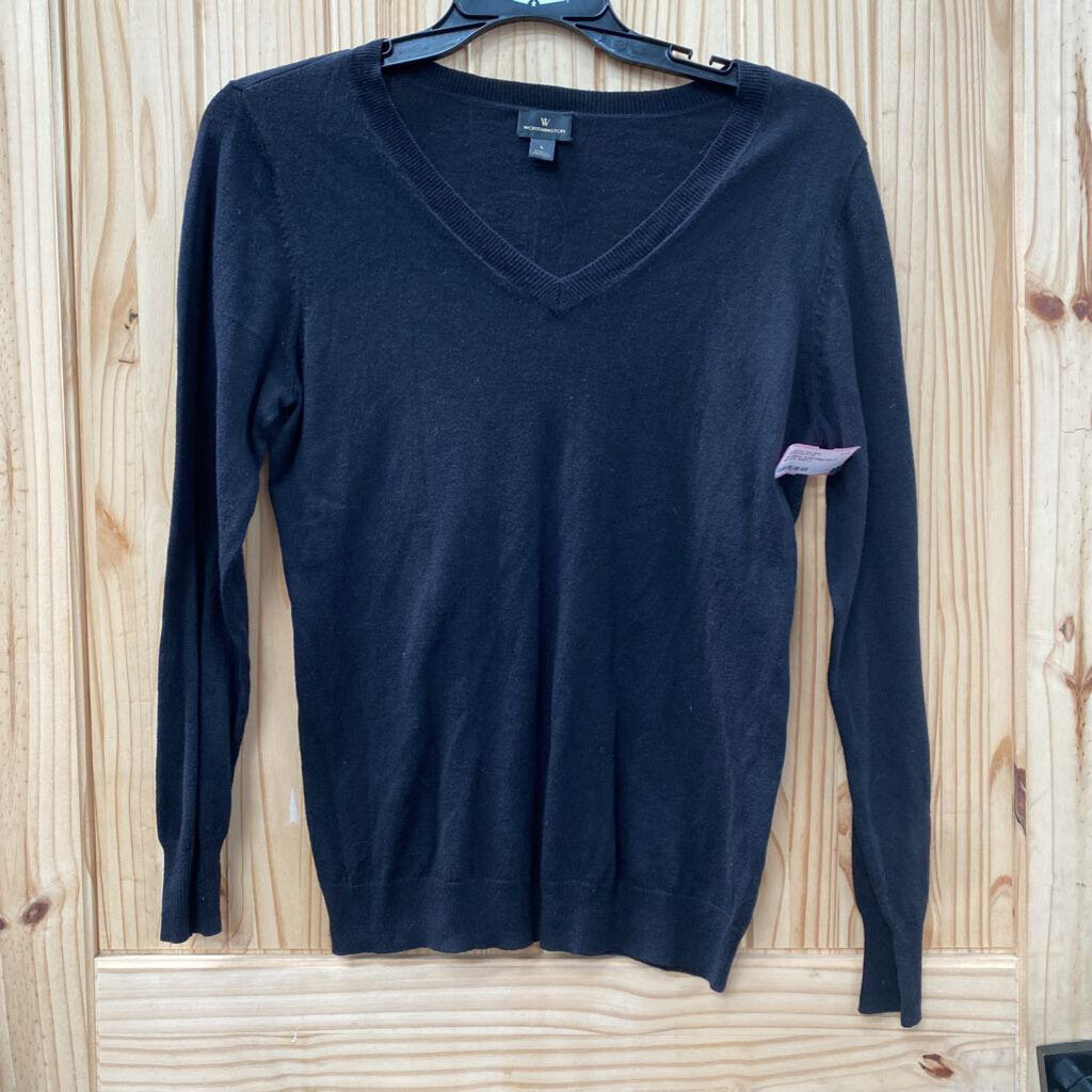 WOMENS WORTHINGTON LS BLACK SHIRT L