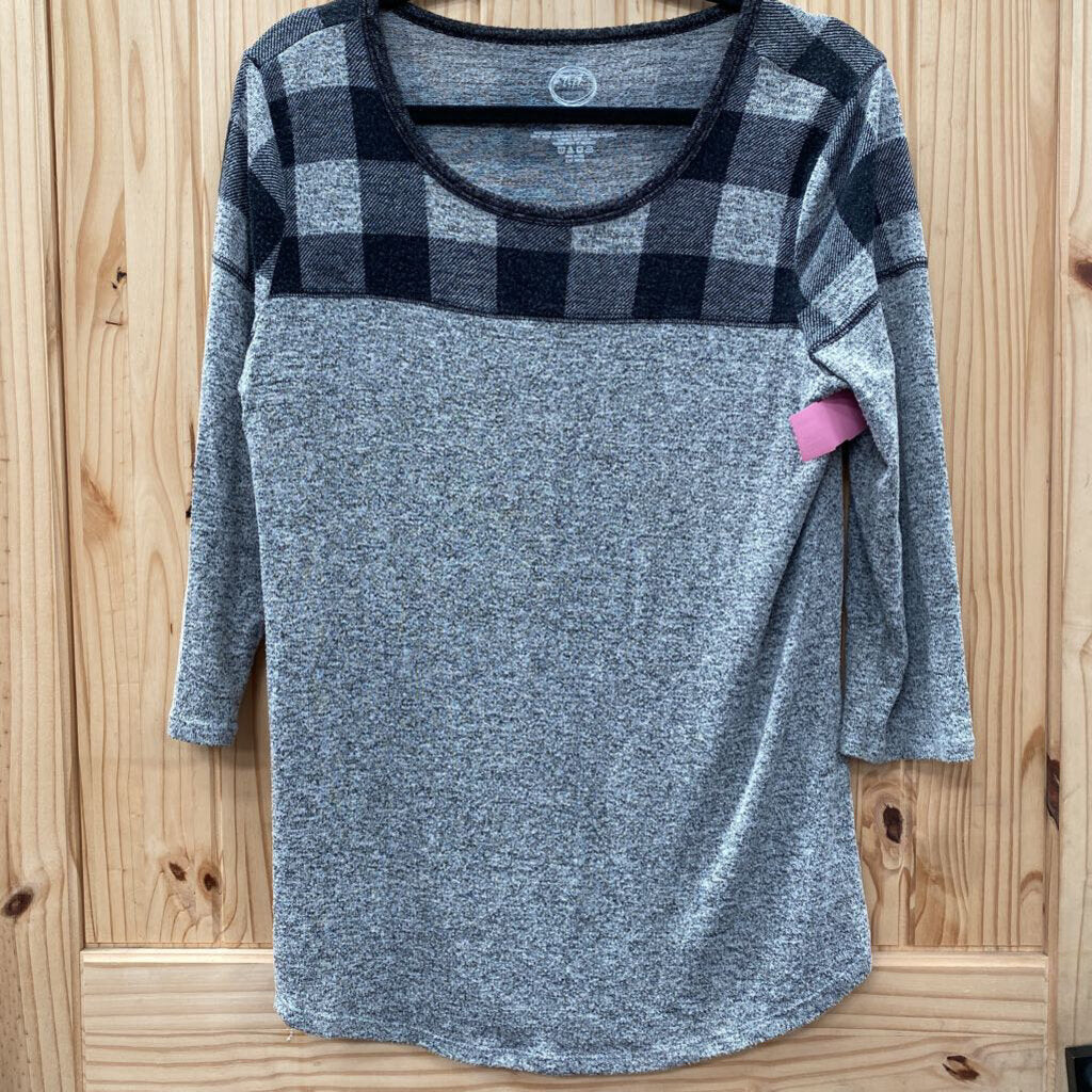 WOMENS 24/7 LS SHIRT GREY/BLK M