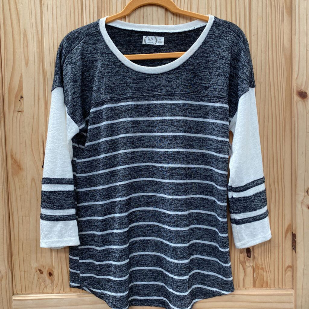 WOMENS 24/7 LS SHIRT GREY/WHITE/BLK M