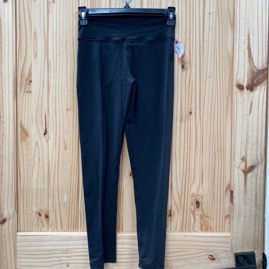 WOMENS MUSCLE NATION BLK RUCHED LEGGINGS S