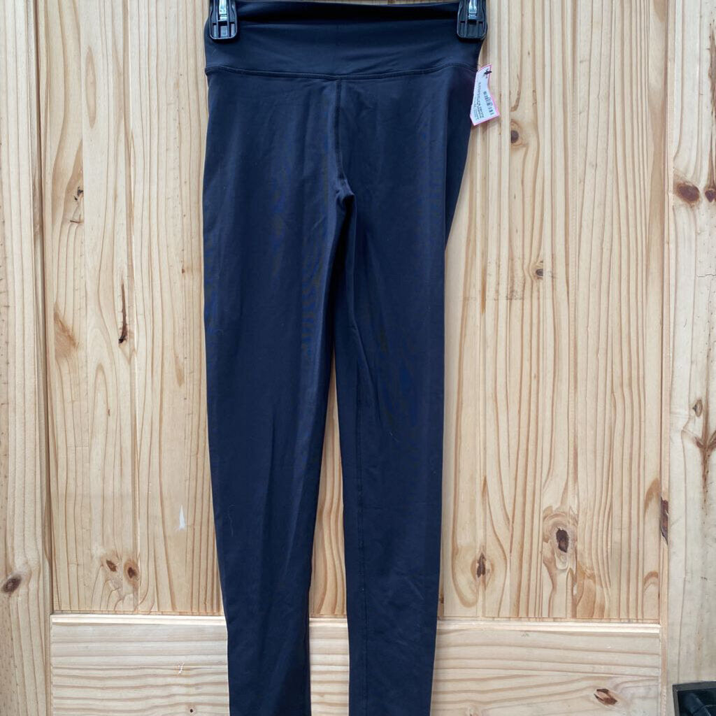 WOMENS MUSCLE NATION RUCHED BLK LEGGINGS S