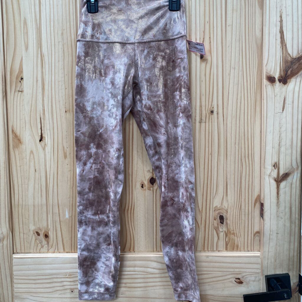 WOMENS LULULEMON GOLD SPARKLY LEGGINGS 4