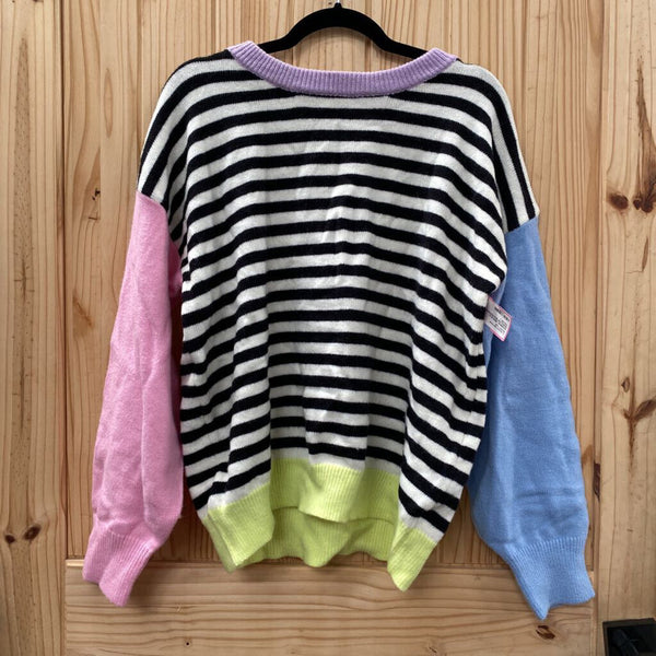 WOMENS JESS ELA SWEATER BLK/WHITE/MULTI COLOR L