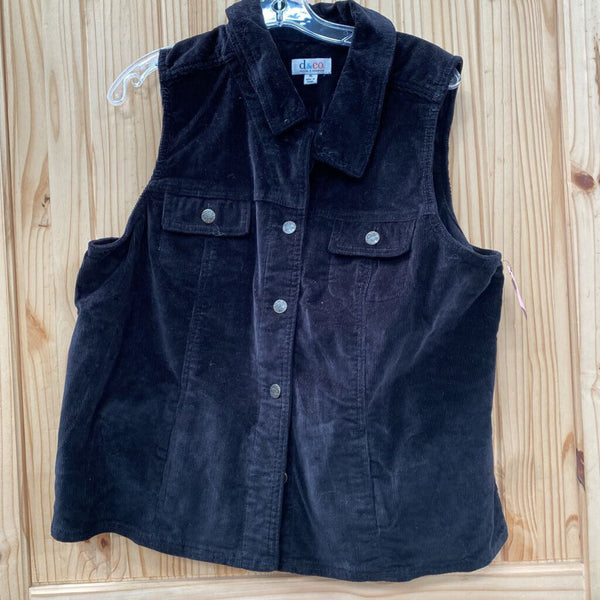 WOMENS D & CO. BLK SL CORDUORY VEST XL