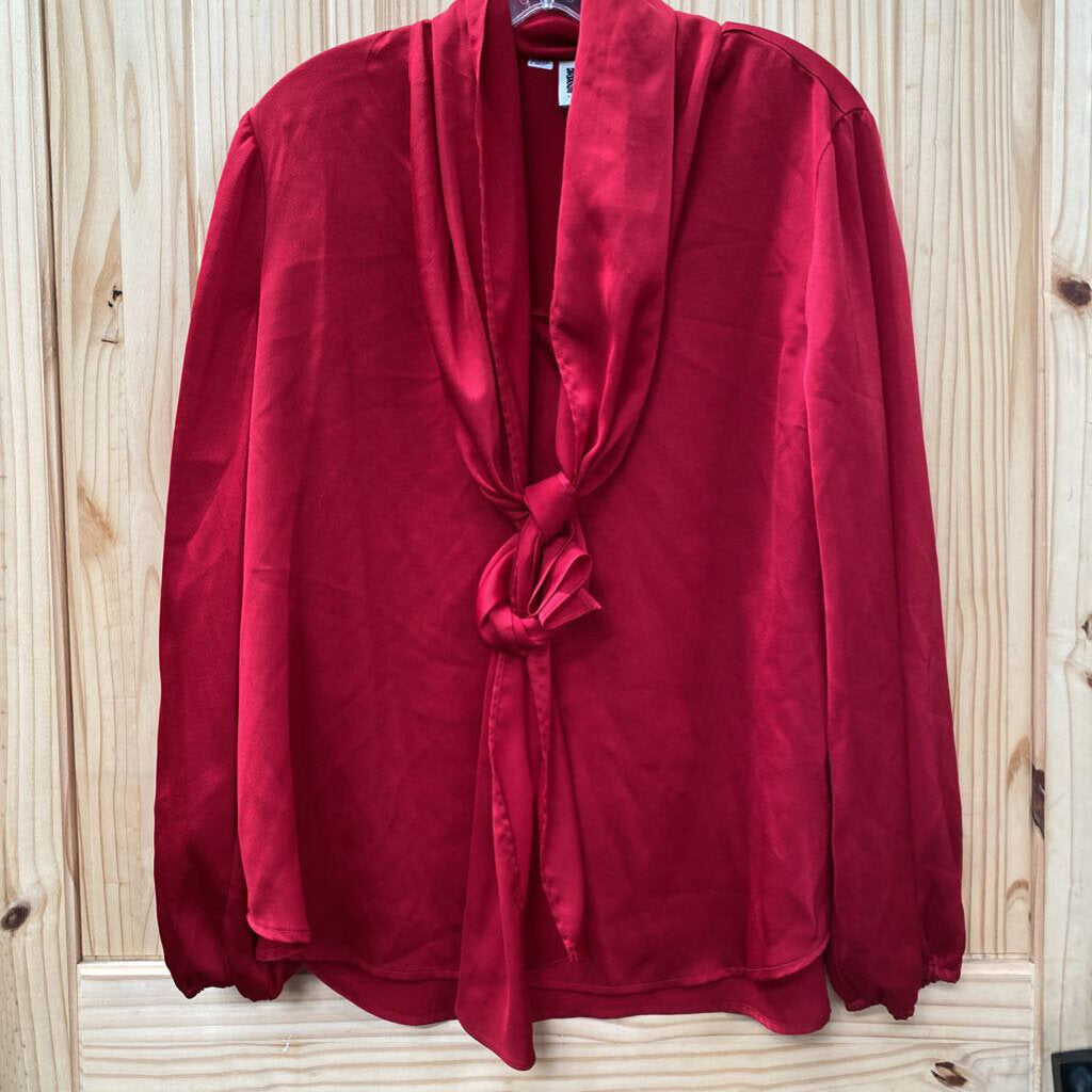 WOMENS ANNE KLEIN RED CASUAL TOP L