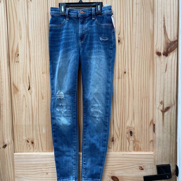 GIRLS OLD NAVY BALLERINA DENIM DIST. JEANS 12