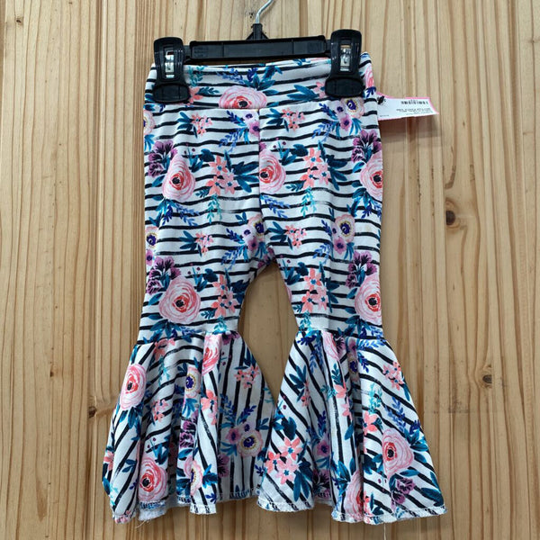 GIRLS FLORAL BELL BOTTOM PANTS 3/6M