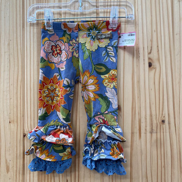 GIRLS MATILDA JANE TEAL FLORAL PANTS 12/18M