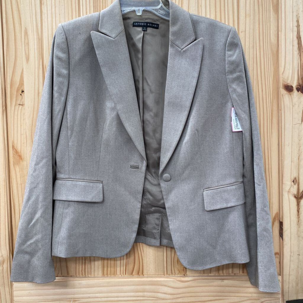 WOMENS ANTONIO MELANI DK TAUPE CASUAL BLAZER 10