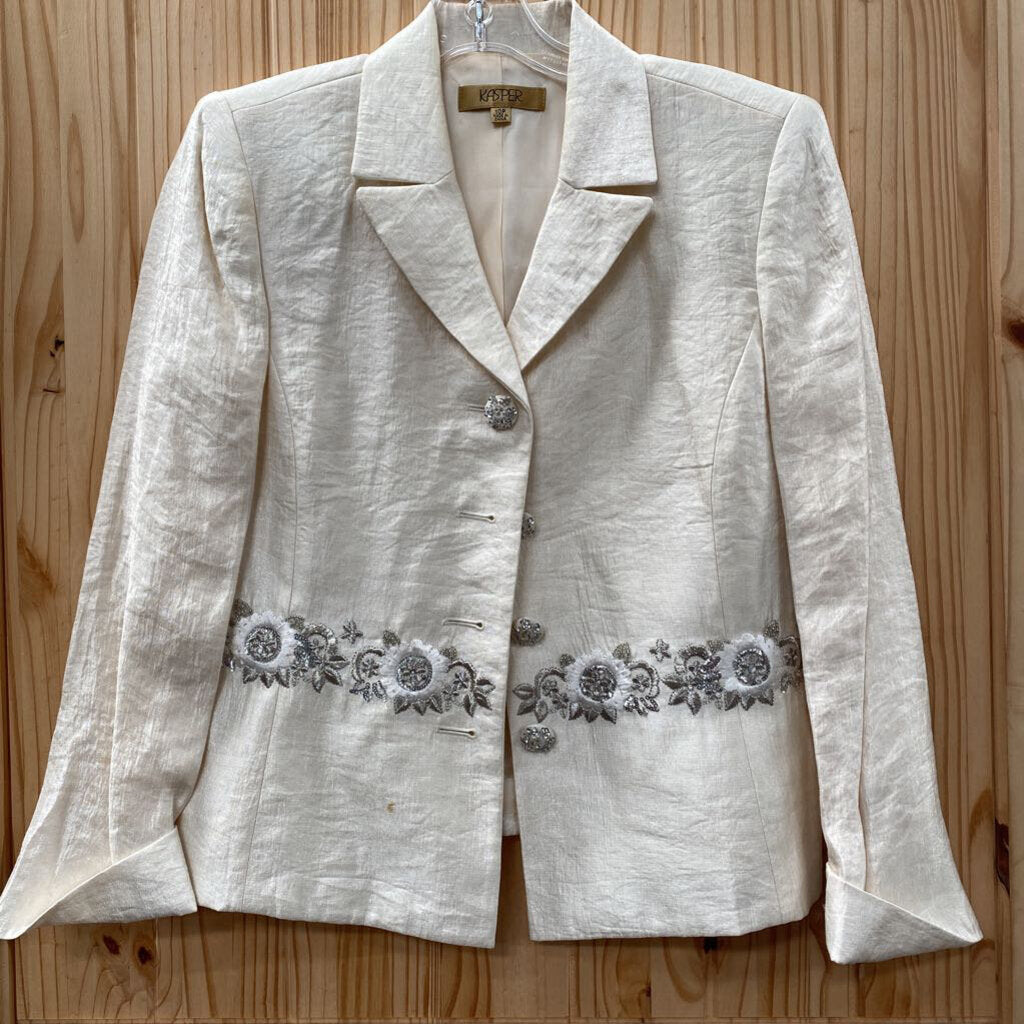 WOMENS KASPER IVORY CASUAL BLAZER 10