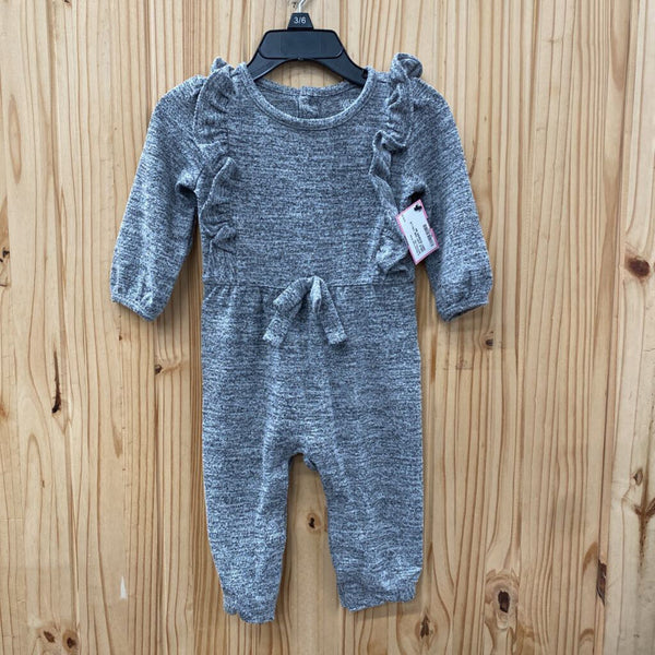 GIRLS JUST ONE YOU LS GREY ROMPER 9M
