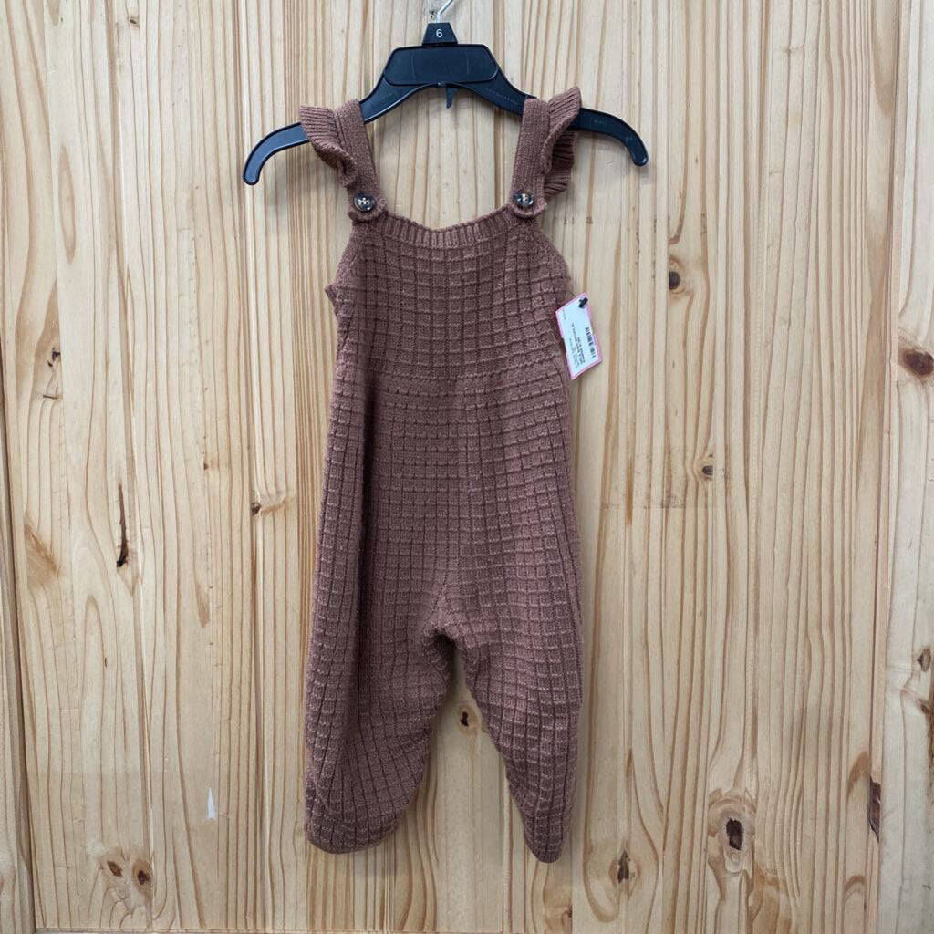 GIRLS SHEIN BROWN SL ROMPER 9/12M