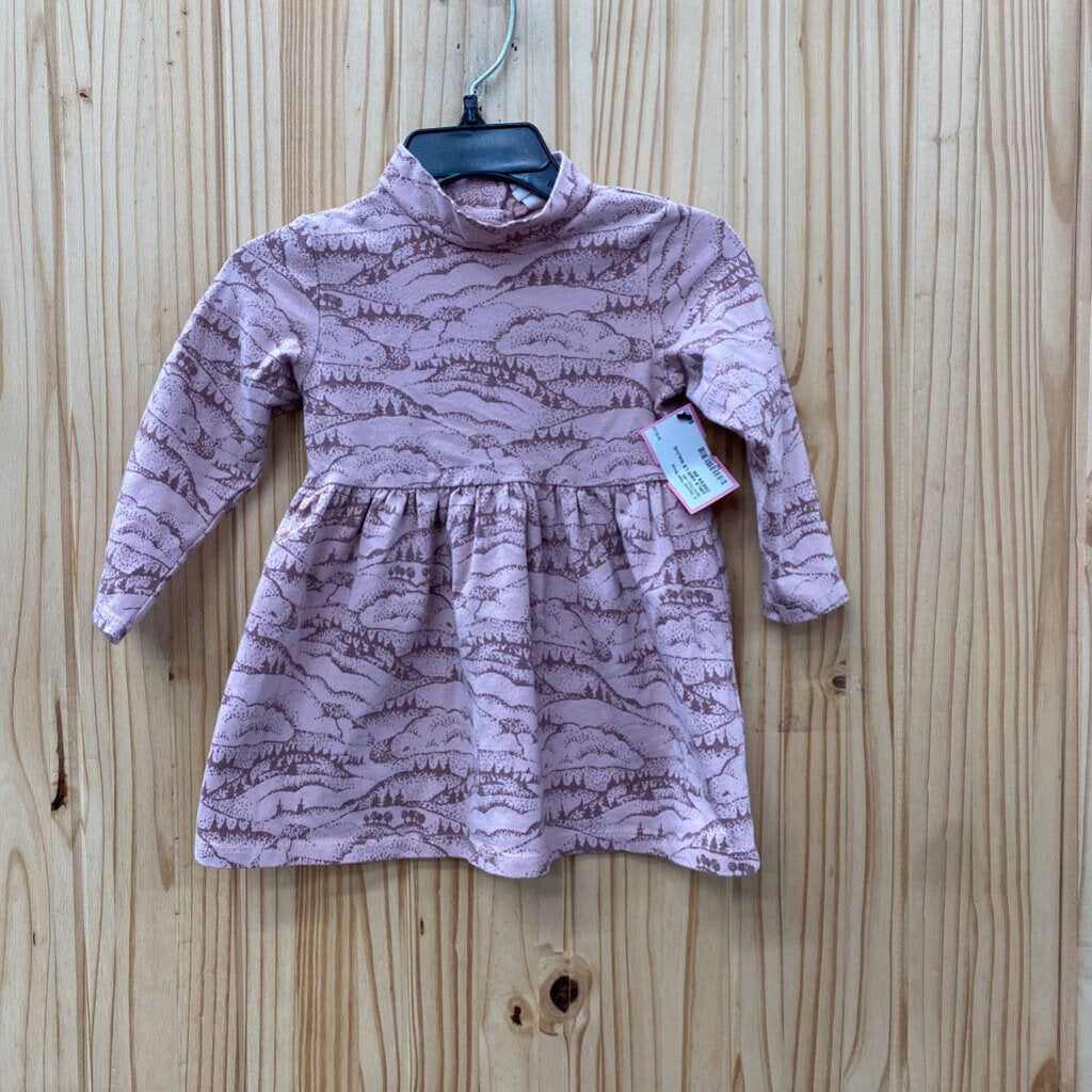 GIRLS H&M LS MAUVE DRESS 9M