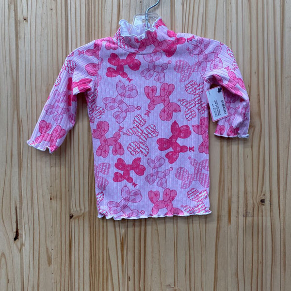 GIRLS PINK LS SHIRT W/BALLOON DOGS