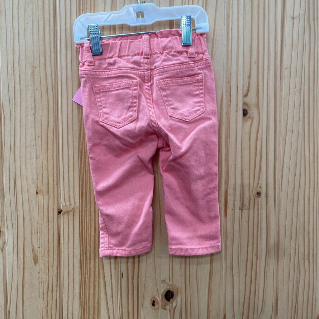 GIRLS GAP PINK DENIM JEANS 6/12M