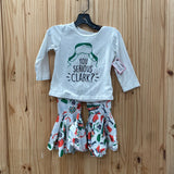 GIRLS YOU SERIOUS CLARK 2PC SET CHRISTMAS THEME 80 12/18M