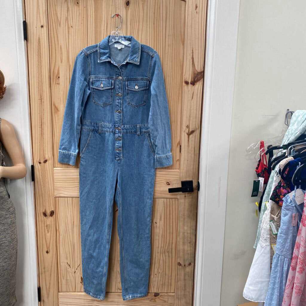 WOMENS TOPSHOP DENIM LS ROMPER 4