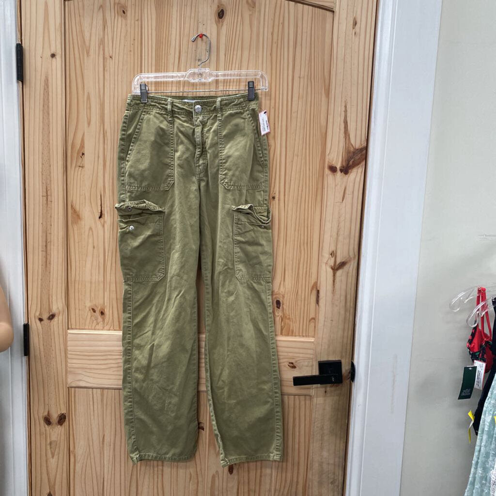 WOMENS ZARA OLIVE GREEN CARGO PANTS 4