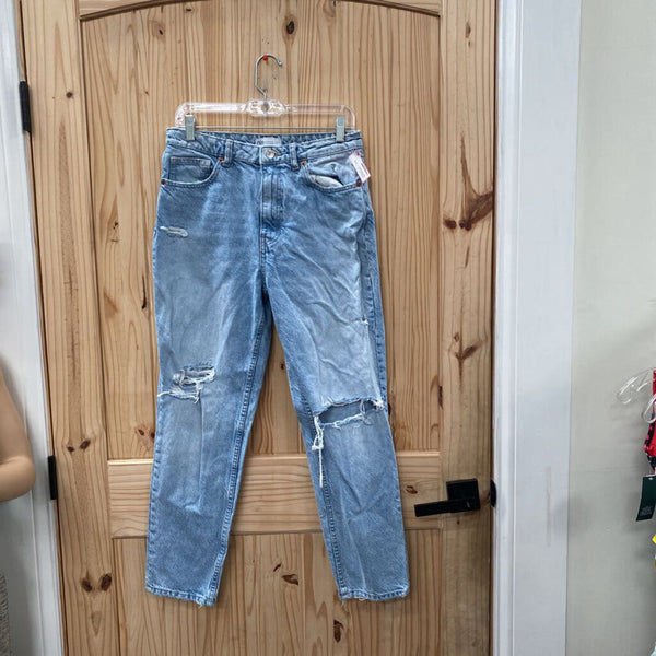 WOMENS ZARA LT DENIM DIST. JEANS 6