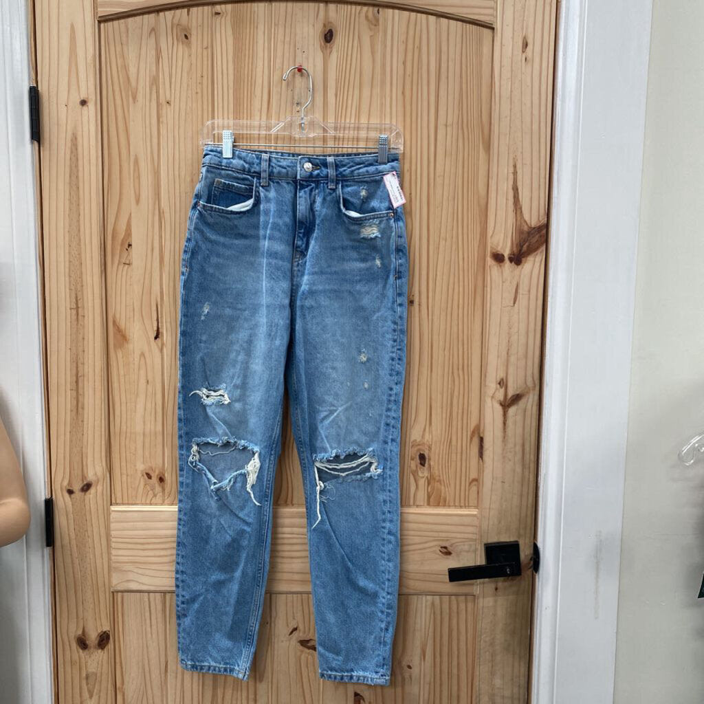 WOMENS ZARA DENIM DIST. JEANS 4