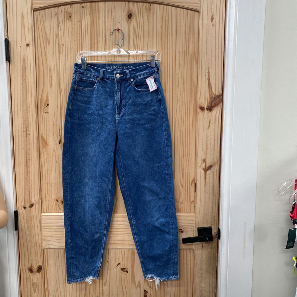 WOMENS AMERICAN EAGLE DK DENIM JEANS 4 REGULAR
