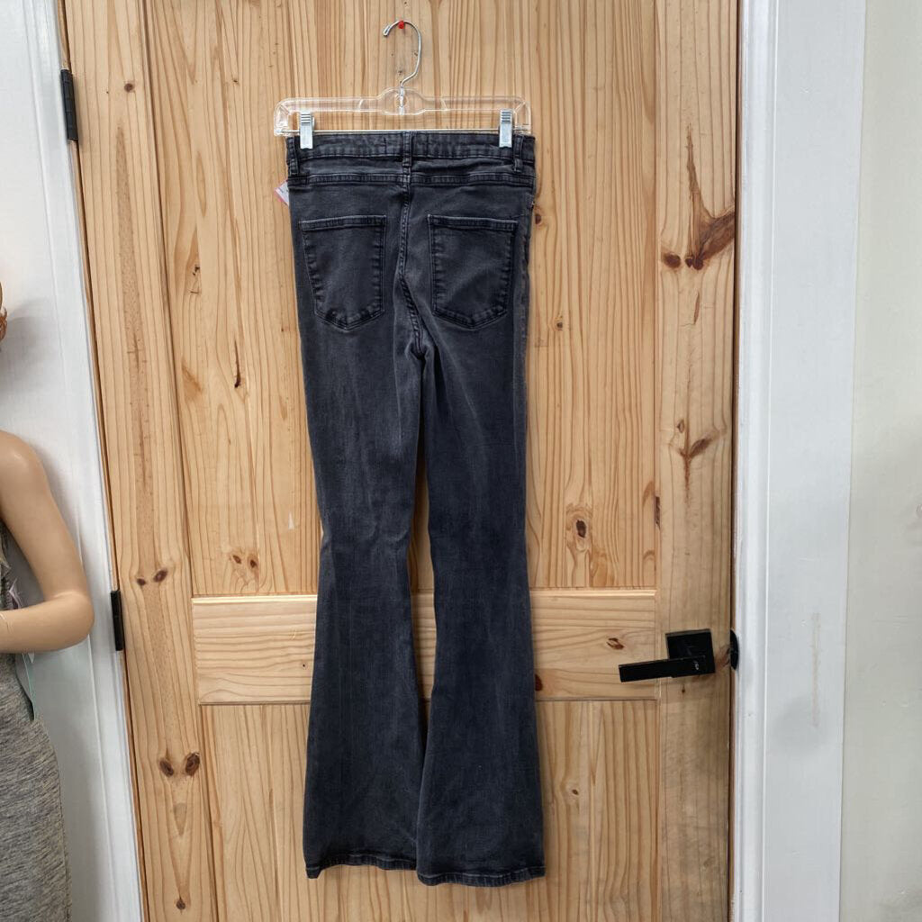 WOMENS ZARA BLK DENIM FLARE JEANS 6