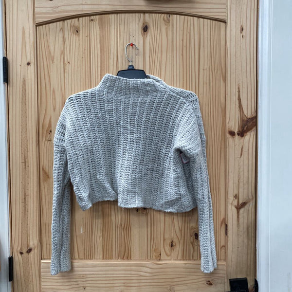 WOMENS AERIE LT TAUPE CROP TOP SWEATER XS