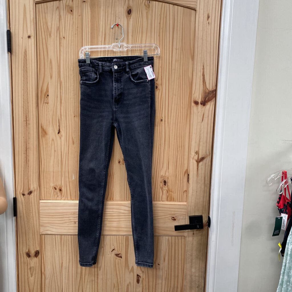 WOMENS ZARA BLK DENIM JEANS 6