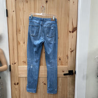 WOMENS AMERICAN EAGLE LT DENIM DIST. JEANS 4 X-LONG