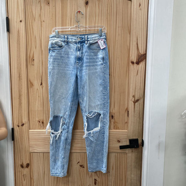 WOMENS AMERICAN EAGLE LT DENIM DIST. JEANS 4 REGULAR