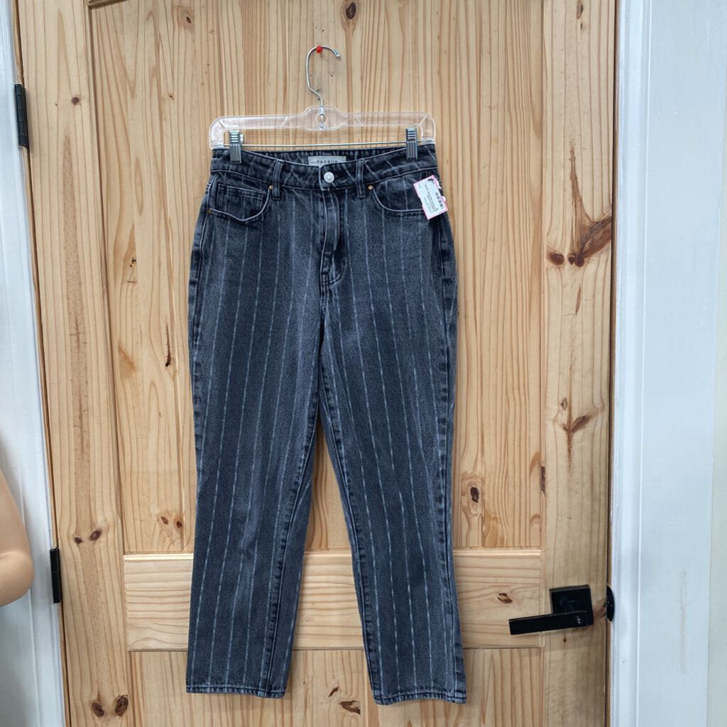 WOMENS PACSUN BLK/WHITE PINSTRIPE JEANS 26