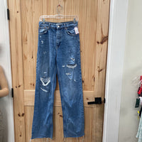 WOMENS ZARA LT DENIM DIST. JEANS 4