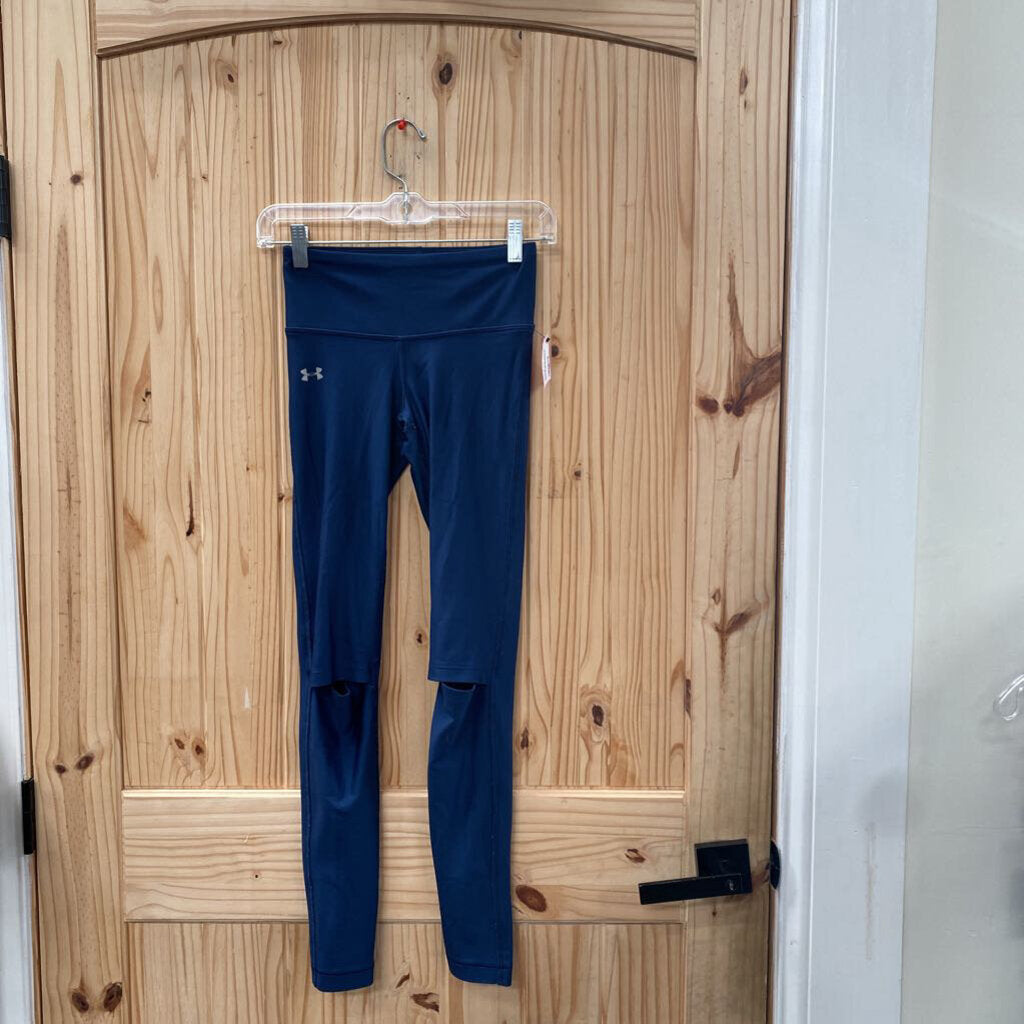 WOMENS UNDER ARMOUR NAVY BLUE LEGGINGS XS