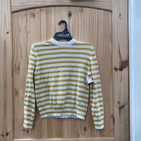 WOMENS ZARA MUSTARD/WHITE SWEATER S