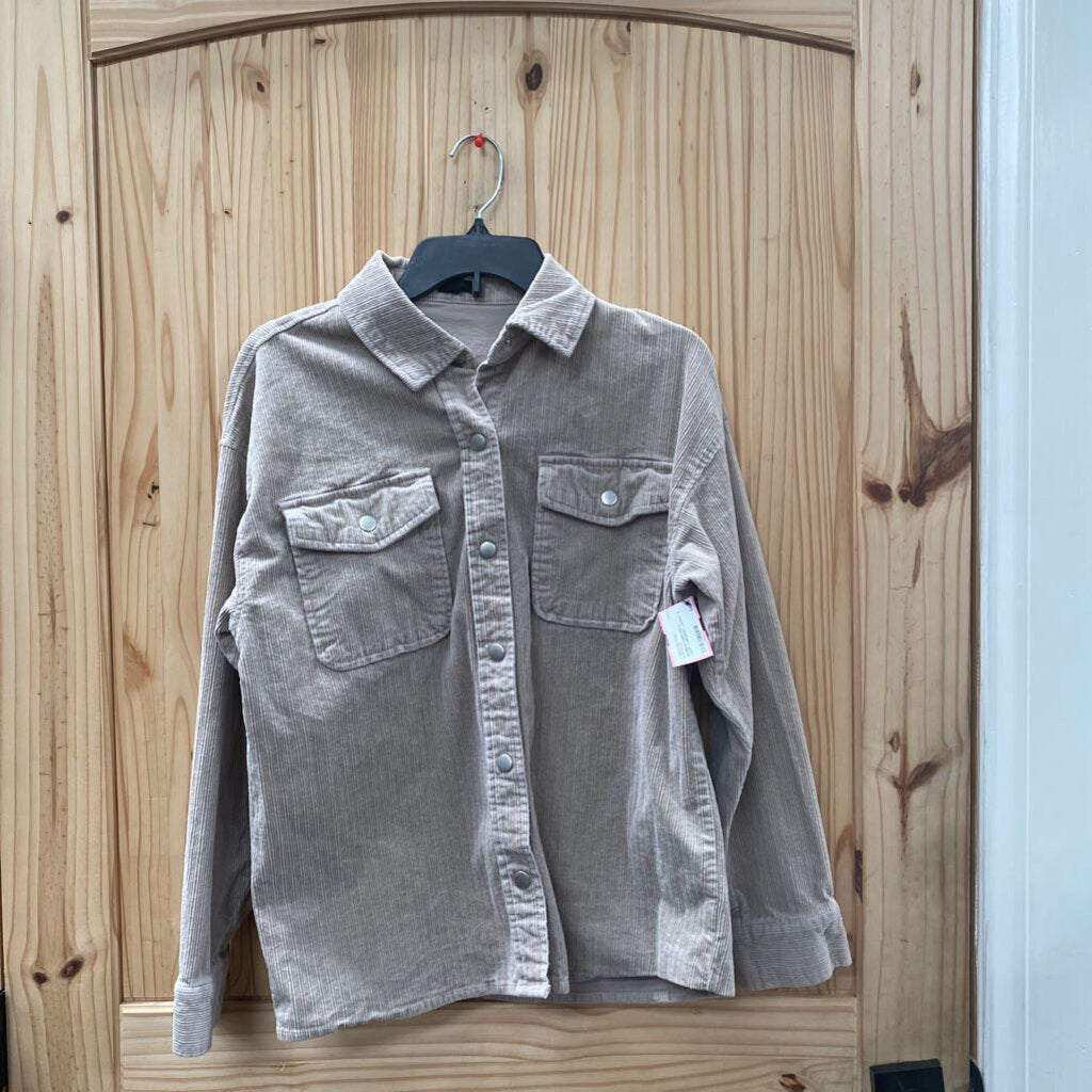 WOMENS FOREVER 21 TAUPE CORDUORY JACKET S