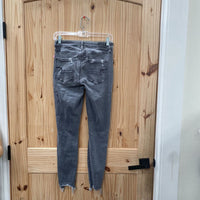 WOMENS AMERICAN EAGLE BLK WASHED DENIM DIST. JEANS 4 REGULAR