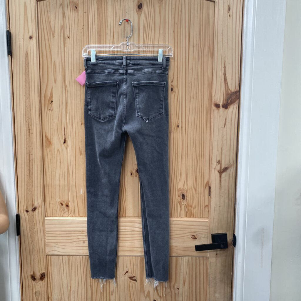 WOMENS ZARA BLK WASHED DENIM JEANS 6