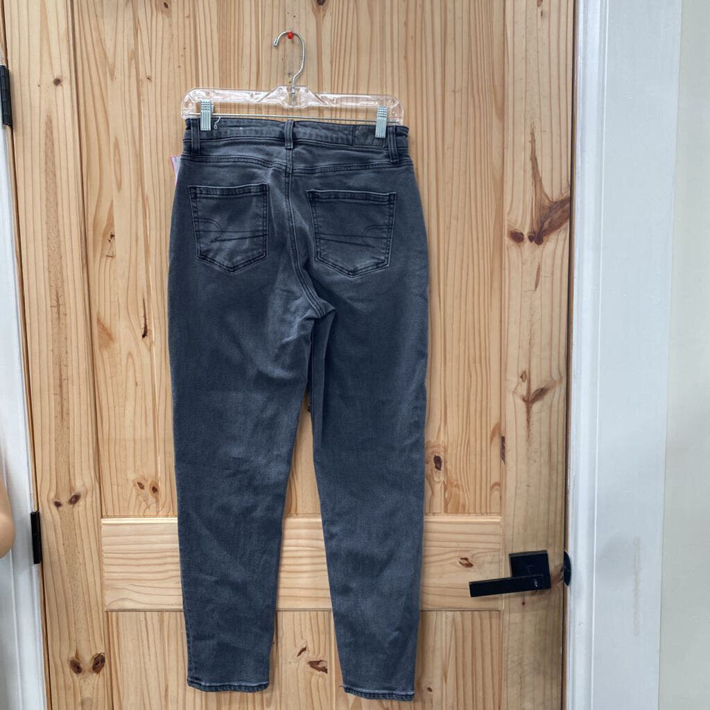 WOMENS AMERICAN EAGLE BLK DENIM JEANS 4 REGULAR