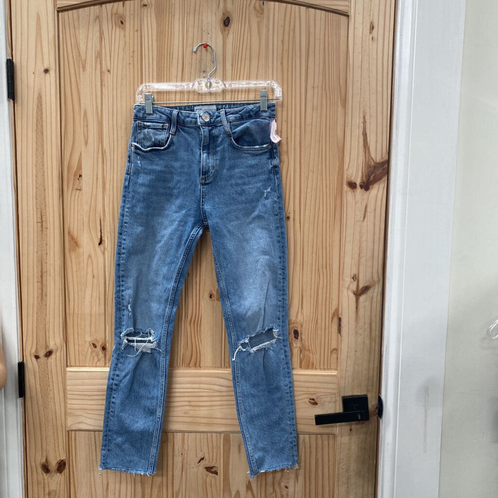 WOMENS ZARA DENIM DIST. JEANS 4