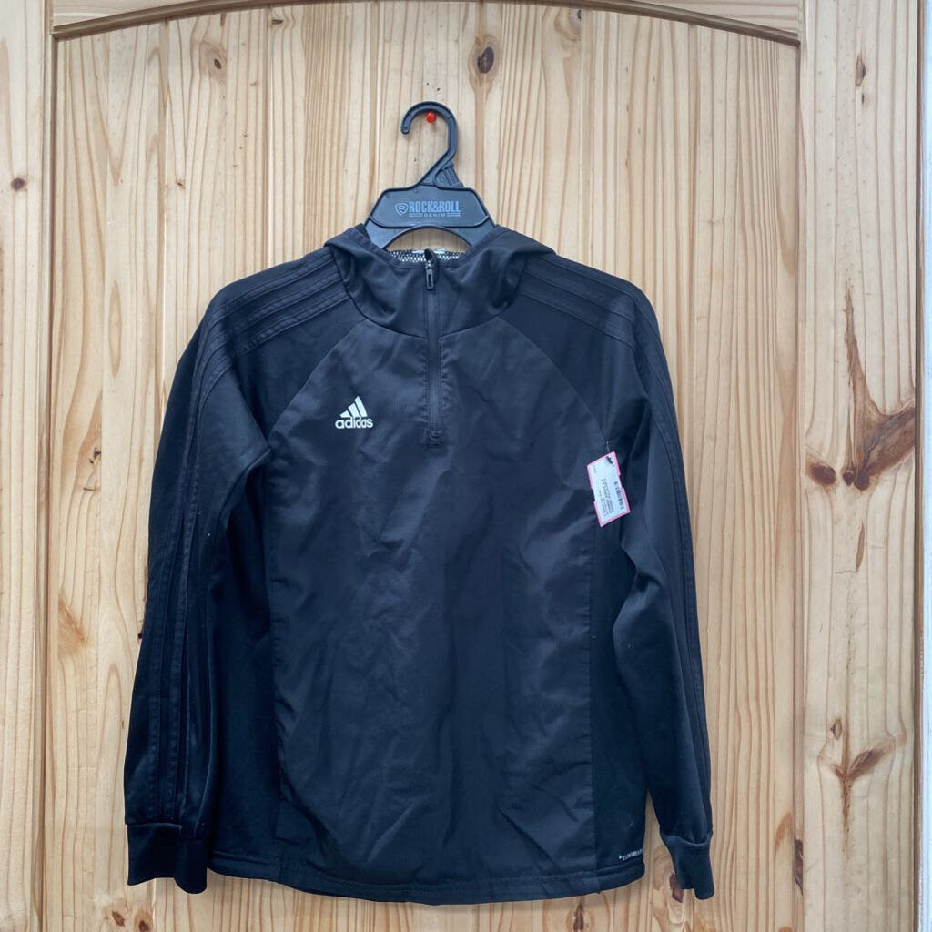 WOMENS ADIDAS BLK HOODED PULLOVER S